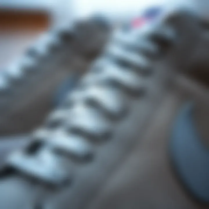 Detailed Texture of Nike Blazers Mid Grey Close-up of Nike Blazers Mid Grey detailing and texture