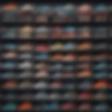 An array of Nike Colorblock Sneakers displayed to highlight various colorways and styles available in the lineup.