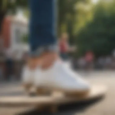 Performance in Skateboarding Showcasing the performance of the Nike Cortez in skateboarding