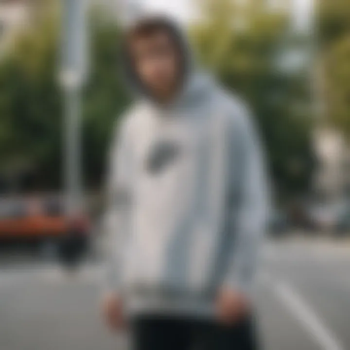 Skateboarder wearing the Nike Essential Oversized Hoodie