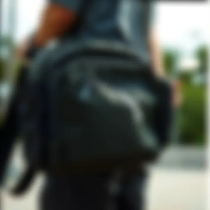 Functional Pockets of the Nike Bag Close-up of the bag's functional pockets