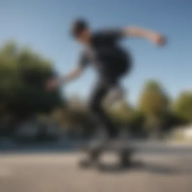 Skateboarder wearing Oakley Holbrook Black Camo sunglasses while performing a trick