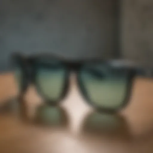 Close-up of Oakley sunglasses highlighting polarized lens technology