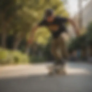 Skater Performing Tricks Skater performing tricks on a Santa Cruz skateboard