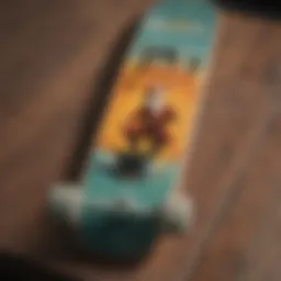 A vintage Santa Cruz skate deck showcasing classic artwork