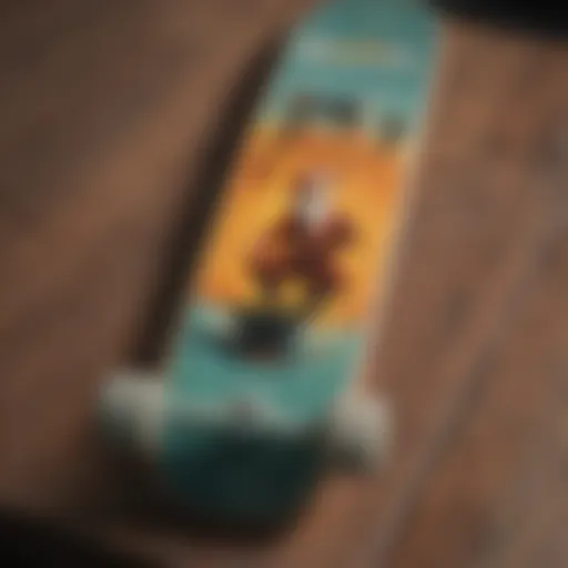 A vintage Santa Cruz skate deck showcasing classic artwork