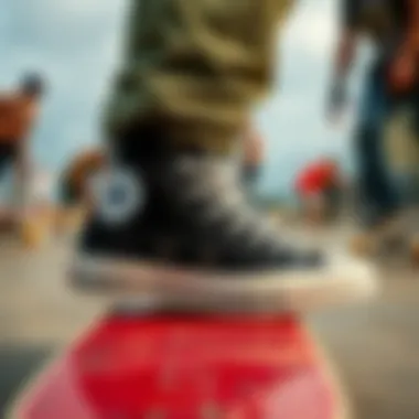 Cultural Significance of Converse in Skateboarding Cultural collage of skateboarding and Converse