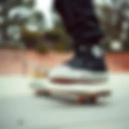 Black Hi-Top Converse in skate park setting
