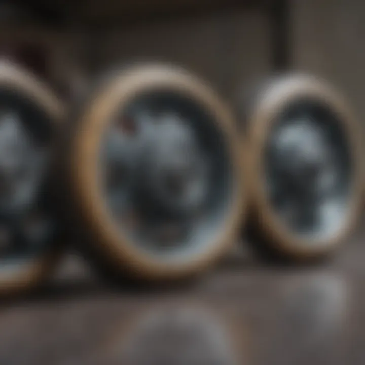Different types of Spitfire Wheels arranged to highlight their unique characteristics and applications