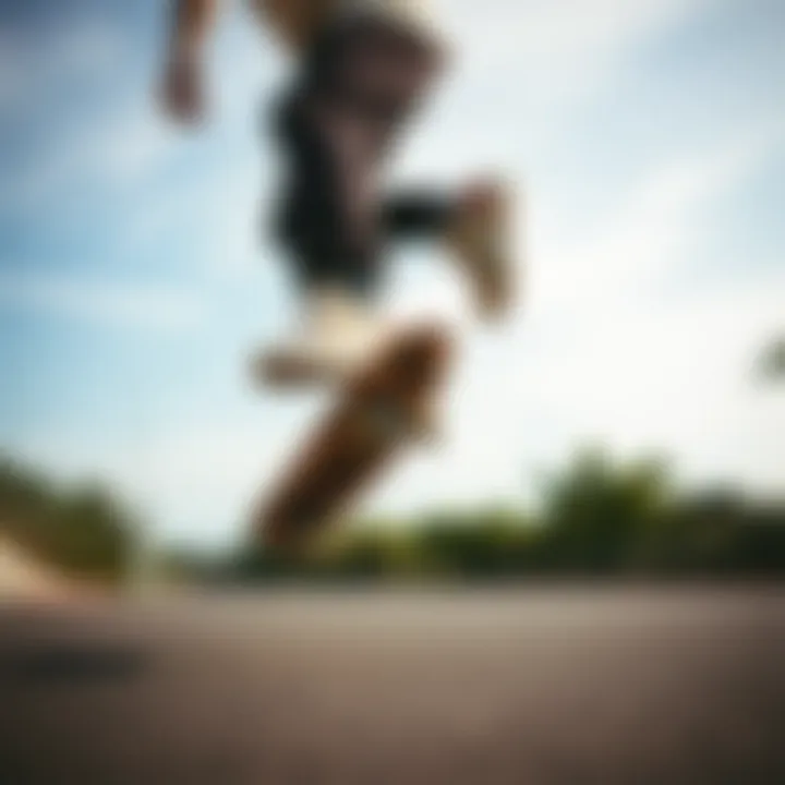 Skateboarder wearing Straye Skeleton Shoes in action