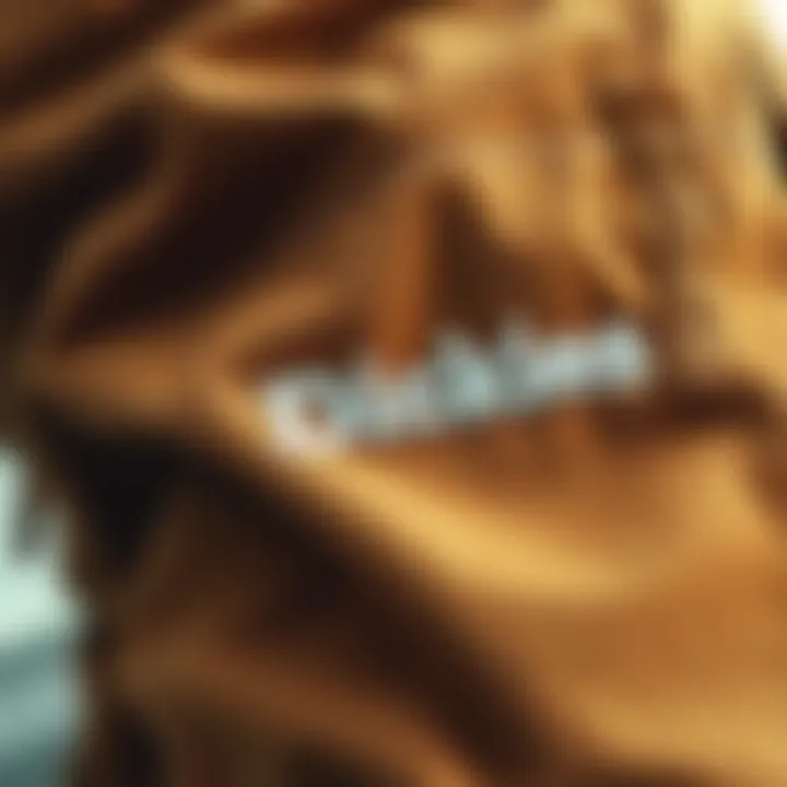 Detailing the Durability of Tan Dickies A close-up of tan Dickies showcasing their robust fabric and stitching.