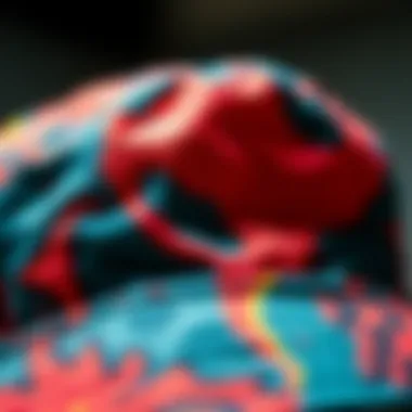 Intricate Design of the Colorwash Pattern Close-up of the Colorwash pattern on the bucket hat