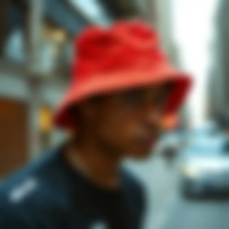 Adidas Colorwash Bucket Hat in urban setting