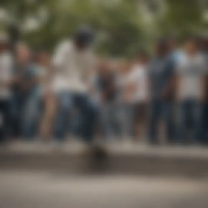 Community gathering around skateboarding