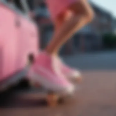 Fashionable outfit paired with pink glow Vans