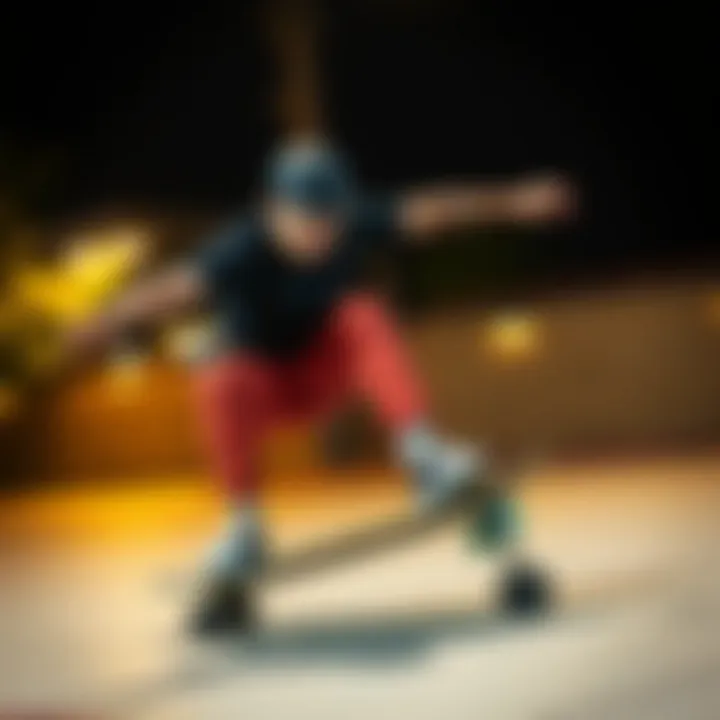 Experiencing the Thrill of Loaded Board Riding Skateboarder enjoying a ride on a loaded board