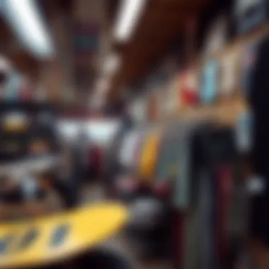 A trendy thrift store interior filled with eclectic grunge fashion pieces.