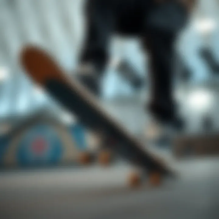 Performance-Driven Skating Skater performing tricks wearing suitable shoes