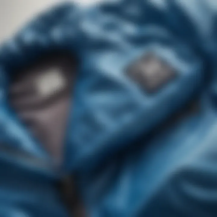 A collection of vintage blue windbreakers, highlighting the evolution of design over the years.