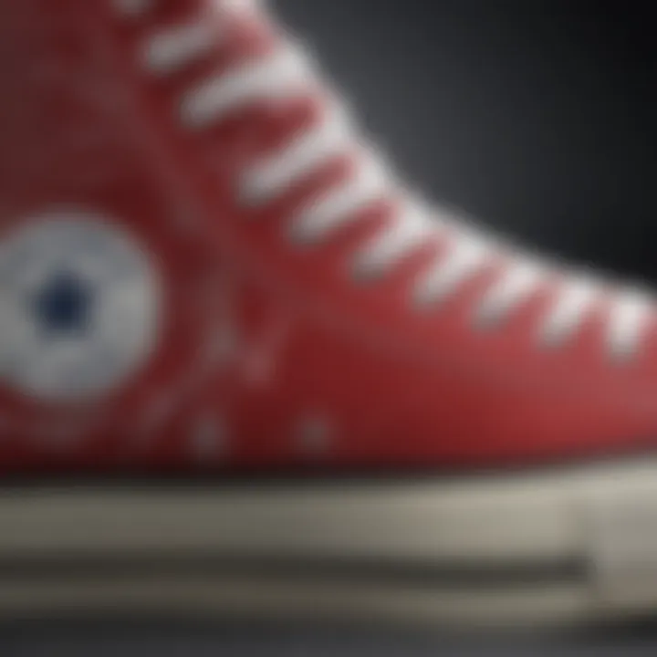 Close-up of Converse All Star High Top showcasing design details