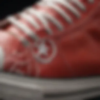 Close-up of Converse padded tongue design showcasing cushioning and support features