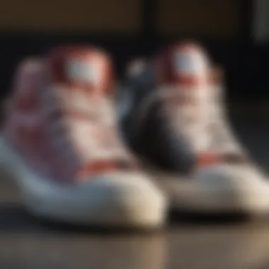 Comparative Analysis of Skate Shoe Designs Comparison of traditional skate shoes and Converse padded tongue shoes highlighting differences