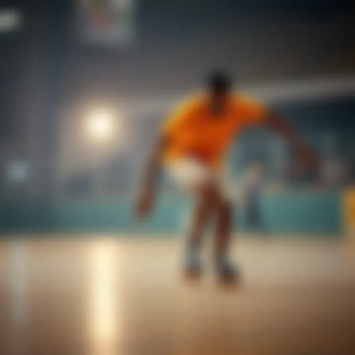 An iconic figure in Black roller skating, demonstrating impressive techniques on the rink