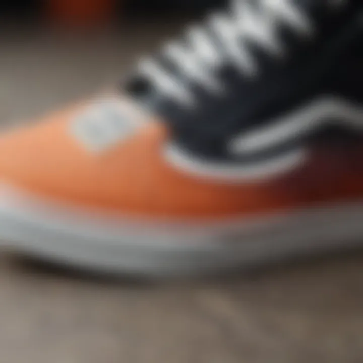 Close-up of unique materials used in Vans footwear