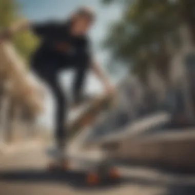 A skater performing an impressive trick on a Globe skateboard