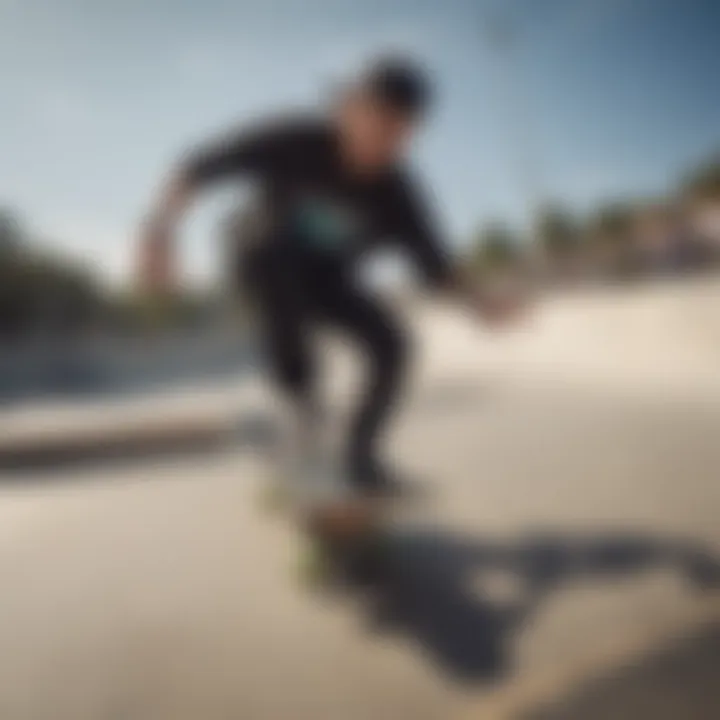 Skateboarder performing tricks on a Plan B deck at a skatepark