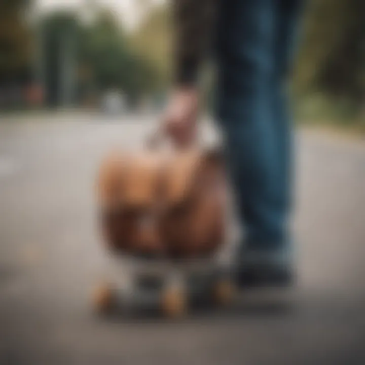 Herschel small bag in action during a skateboarding session