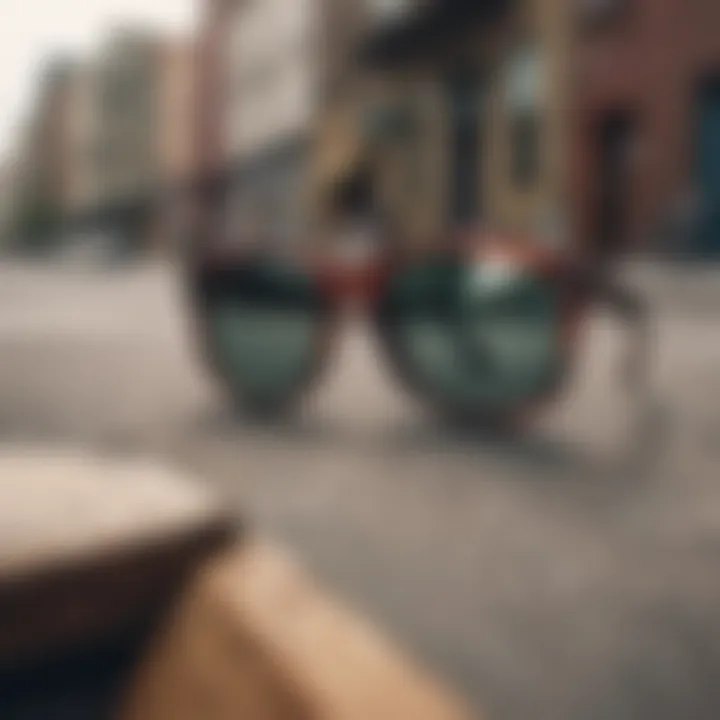 Spy sunglasses displayed against a backdrop of skateboarding culture