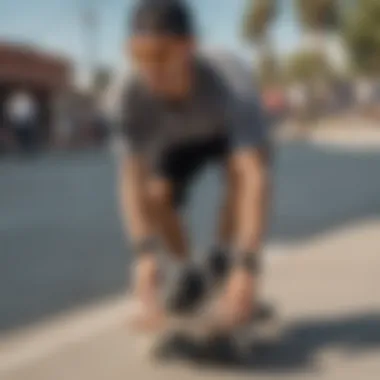 Skater wearing Spy sunglasses while performing a trick