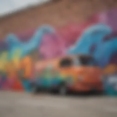Artistic Expressions: Celebrating Diversity through Collaboration Collaborative artwork featuring Vans and LGBTQ+ symbols in a colorful mural.