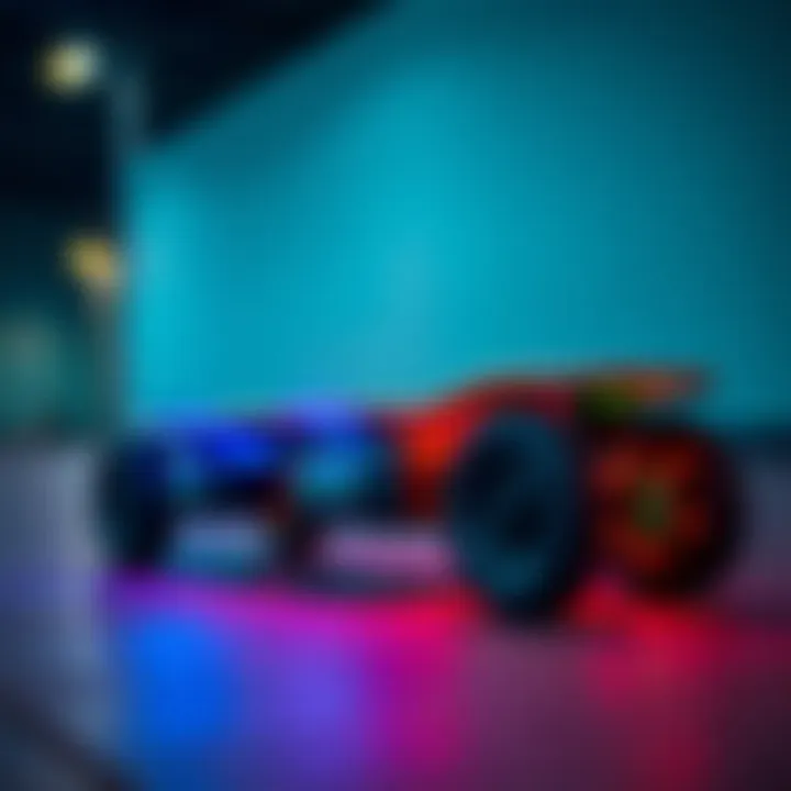 Sleek Design of Lift Electric Skateboard A sleek Lift Electric Skateboard showcasing its modern design and vibrant colors