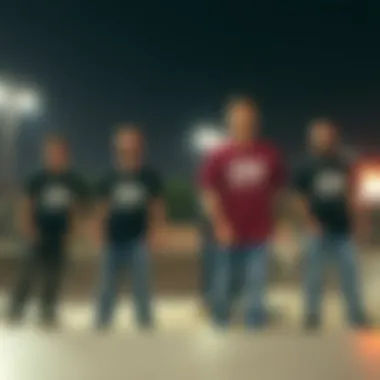 Group of friends showcasing their Obey T-Shirts at a skate park