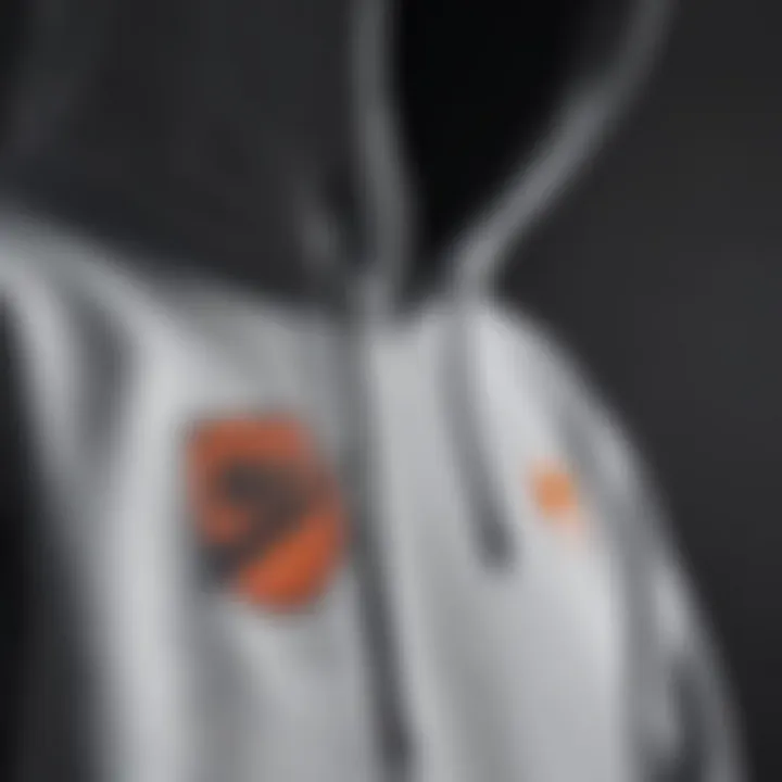 Close-up of the hoodie’s unique graphic design