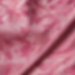 Close-up of pink camouflage fabric showcasing texture and design