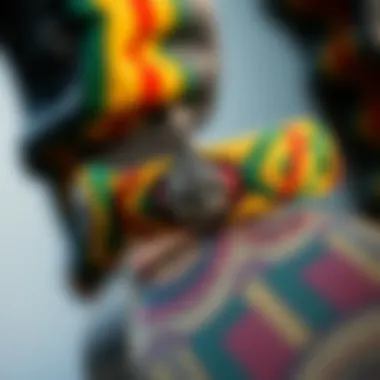 Intricate Design Patterns Intricate design patterns of the Rasta Clat bracelet