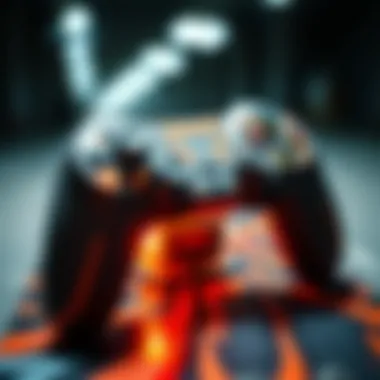 Intricate Design of a Skateboard Controller Close-up view of a high-tech skateboard controller showcasing its intricate design.