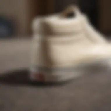 Close-up of Vans Half Cab cream detailing