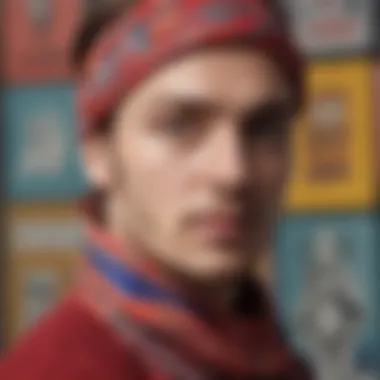 Artistry and Individualism in Bandanna Designs Close-up of a vibrant bandanna pattern