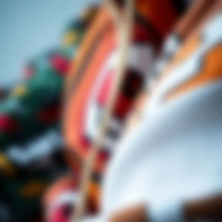 Close-up of fabric textures and vibrant prints