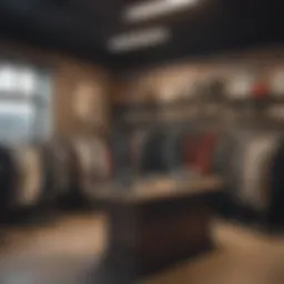 Vintage grunge clothing display in a boutique