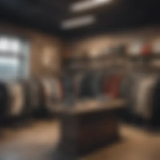 Vintage grunge clothing display in a boutique