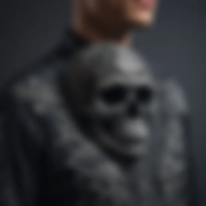 Close-up of the Zero Skull shirt design showcasing intricate details.