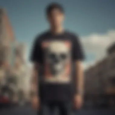 A vintage advertisement featuring the Zero Skull shirt in skateboarding history.