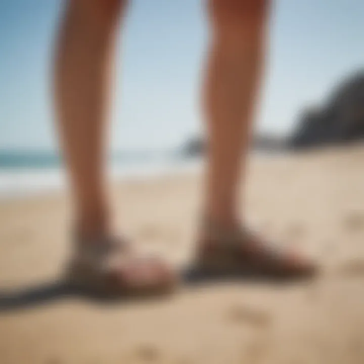 Beach setting featuring Tilly's Reef Sandals emphasizing their versatility