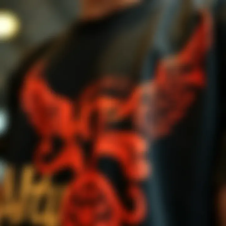 Artistic Expression Through Graphic Tees Close-up of a graphic t-shirt with original artwork