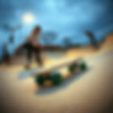 Skaters enjoying the Toy Machine mini skateboard at a local skatepark